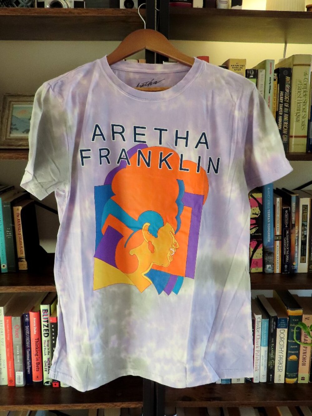 NWT Aretha Franklin T-Shirt - Milton Glaser Poster Tee purple tie dye